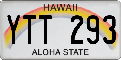 HI license plate YTT293