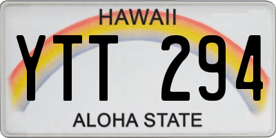 HI license plate YTT294