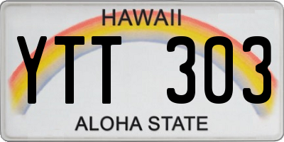 HI license plate YTT303