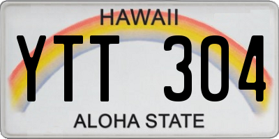 HI license plate YTT304
