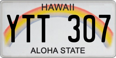 HI license plate YTT307