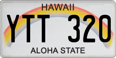 HI license plate YTT320