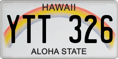 HI license plate YTT326