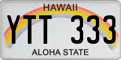 HI license plate YTT333