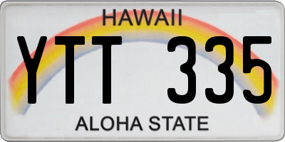 HI license plate YTT335
