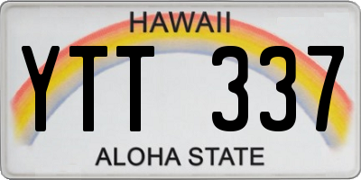 HI license plate YTT337