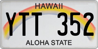 HI license plate YTT352