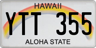 HI license plate YTT355