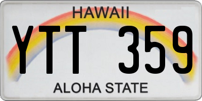 HI license plate YTT359
