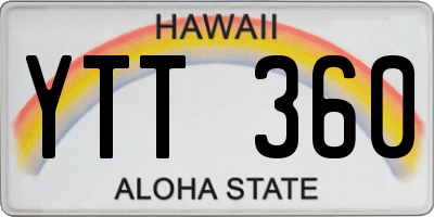 HI license plate YTT360