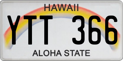 HI license plate YTT366