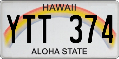 HI license plate YTT374