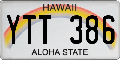 HI license plate YTT386