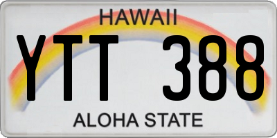 HI license plate YTT388