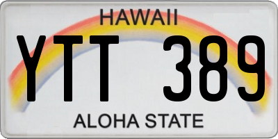 HI license plate YTT389