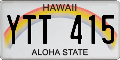 HI license plate YTT415