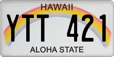 HI license plate YTT421