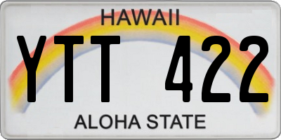 HI license plate YTT422