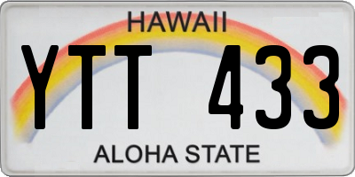 HI license plate YTT433