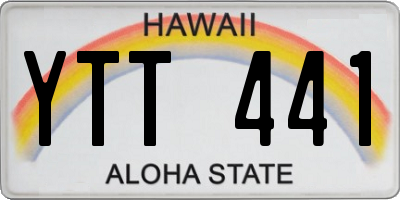 HI license plate YTT441