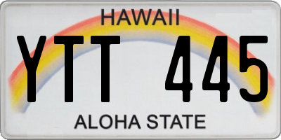 HI license plate YTT445