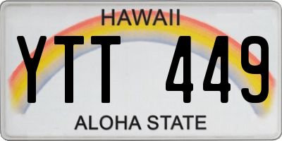 HI license plate YTT449