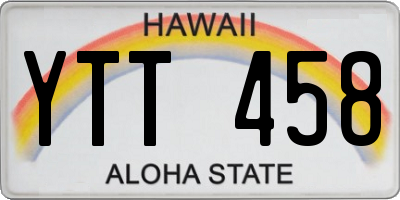 HI license plate YTT458