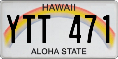 HI license plate YTT471