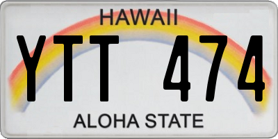 HI license plate YTT474