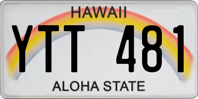 HI license plate YTT481