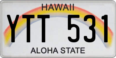 HI license plate YTT531