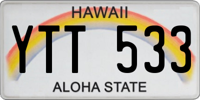 HI license plate YTT533