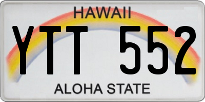 HI license plate YTT552
