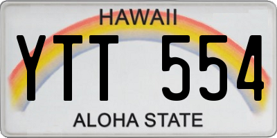 HI license plate YTT554