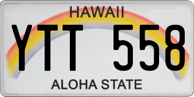 HI license plate YTT558