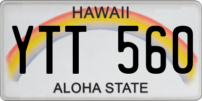 HI license plate YTT560