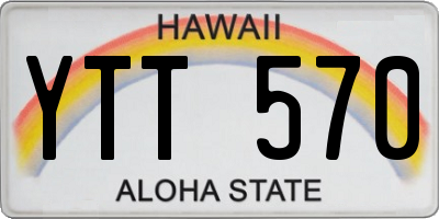 HI license plate YTT570