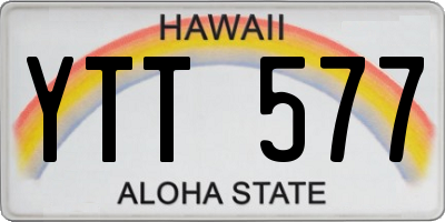 HI license plate YTT577