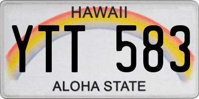 HI license plate YTT583