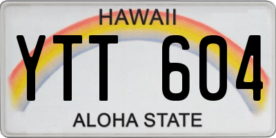 HI license plate YTT604
