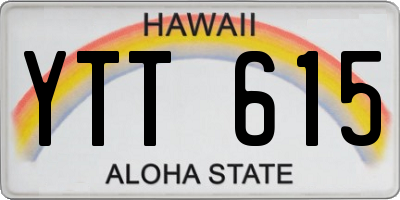 HI license plate YTT615