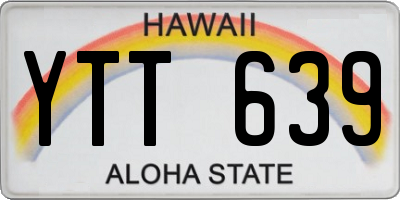 HI license plate YTT639