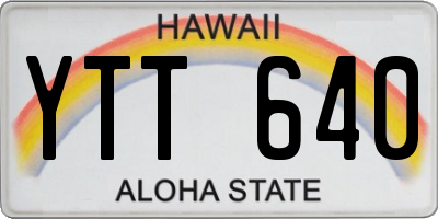 HI license plate YTT640