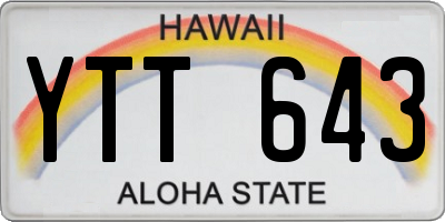 HI license plate YTT643