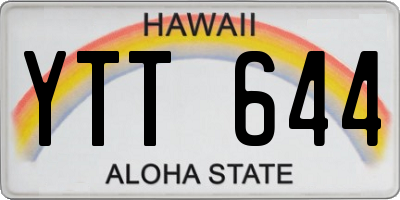 HI license plate YTT644