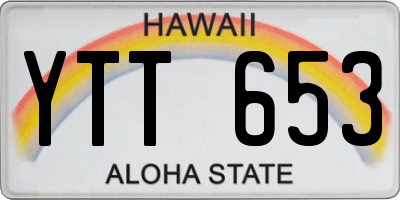 HI license plate YTT653