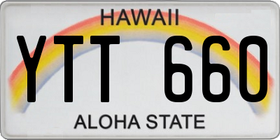 HI license plate YTT660