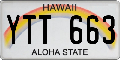 HI license plate YTT663