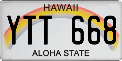 HI license plate YTT668
