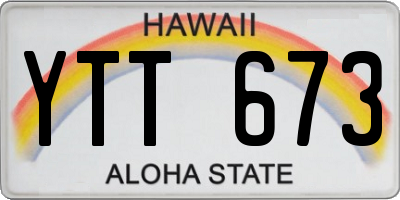 HI license plate YTT673